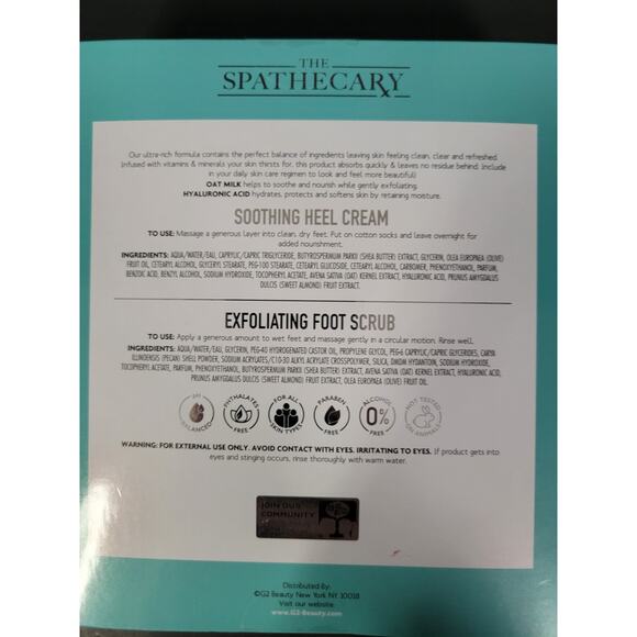 NIB Spathecary 3 oz Soothing Heel Cream and 3 Oz Foot Scrub Duo Gift Set - Picture 2 of 5